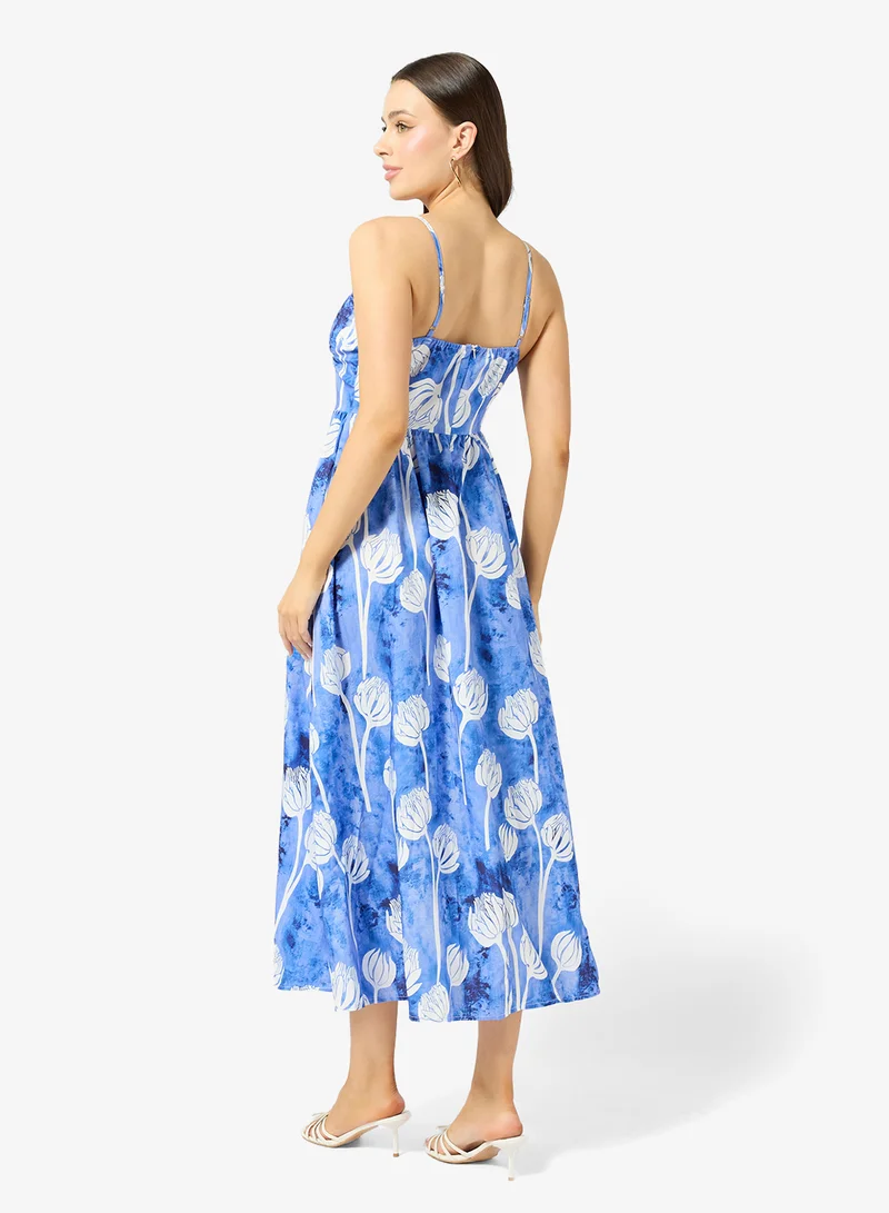 Ginger Strappy Corset Bodice Floral Sundress